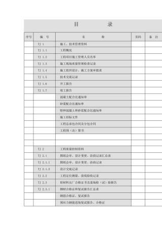 江苏省建筑工程技术资料目录