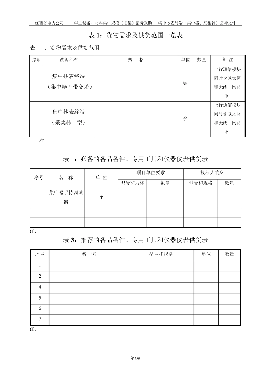 江西用电信息采集系统项目集中抄表终端(集中器)招标技术规范_第3页