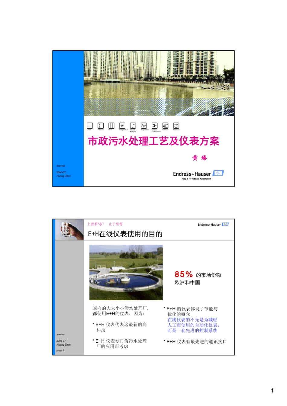 污水厂E+H仪表配置选型(水行业)_第1页