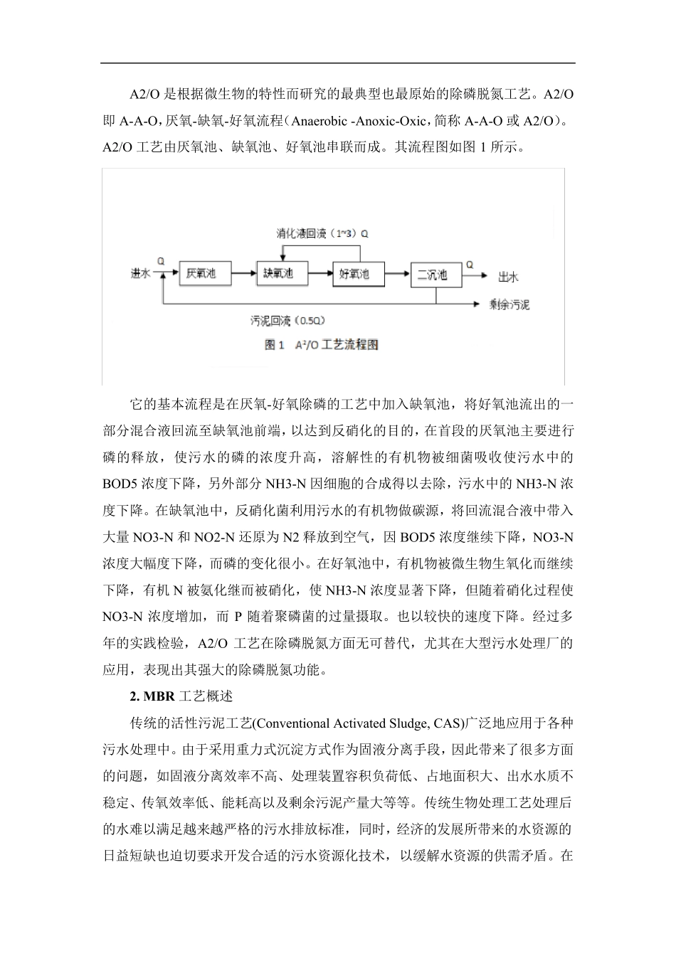 污水处理A2O丶MBR和MBBR污水处理工艺对比分析_第2页