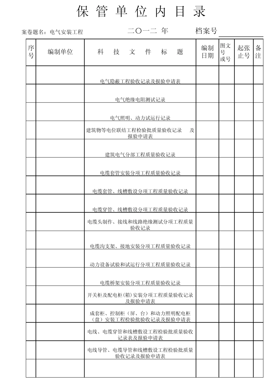 污水处理厂安装资料归档卷内目录_第3页