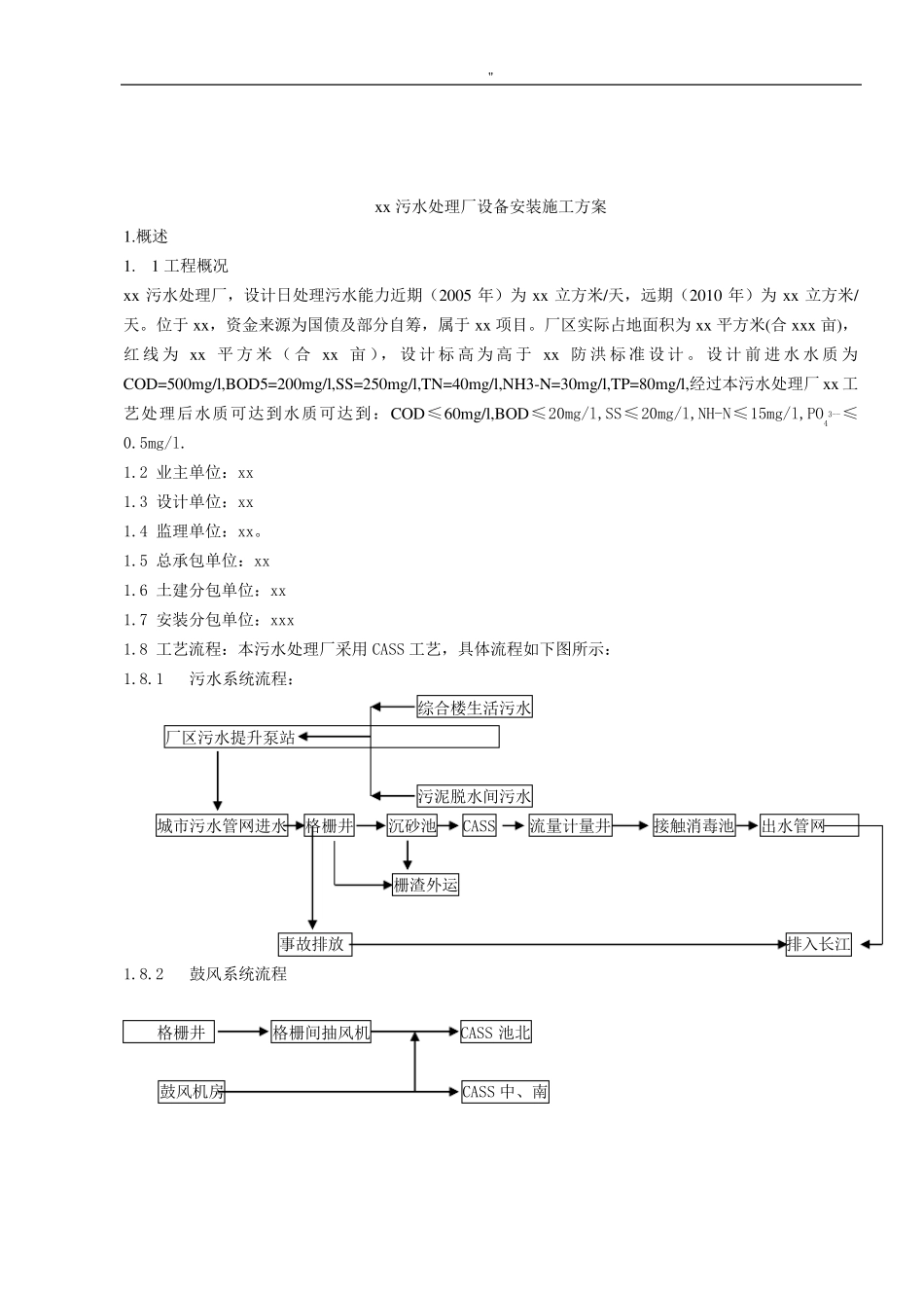 污水处理厂设备安装施工组织方案_第1页