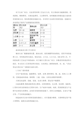 污水处理厂运行成本
