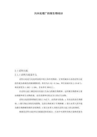 污水处理微生物培养和运行