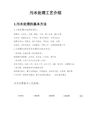 污水处理详细的工艺流程介绍