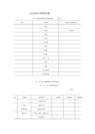 污水综合排放标准GB