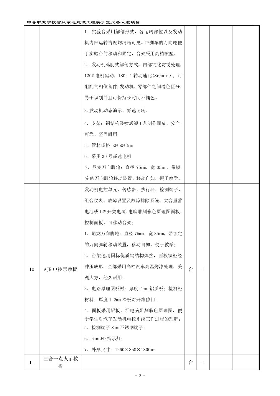 汽修设备采购清单_第3页