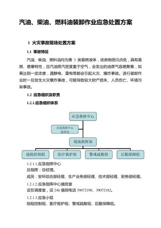 汽油、柴油、燃料油装卸作业应急处置方案