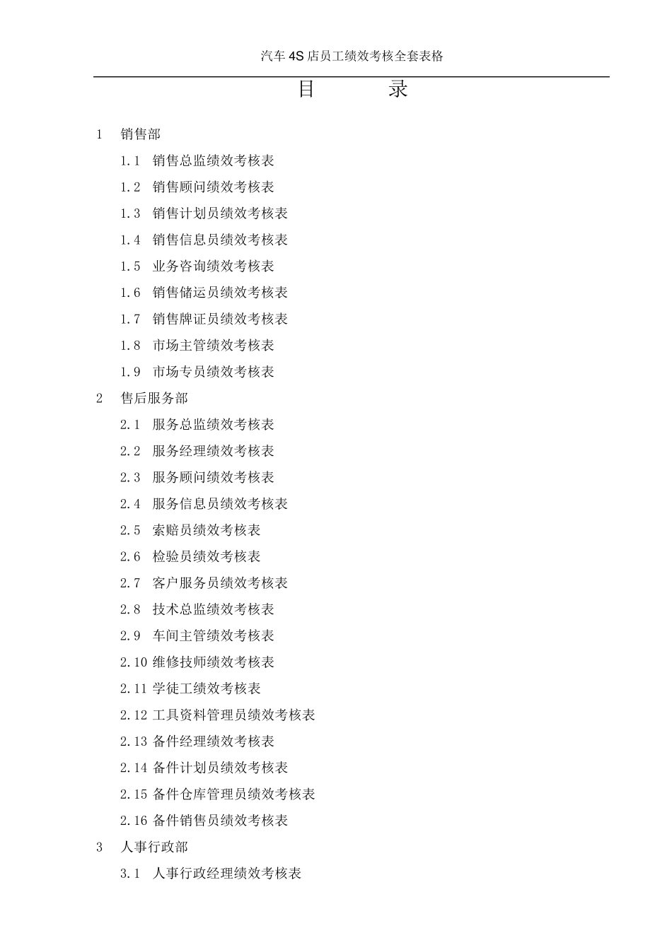 汽车4S店员工绩效考核表格_第2页