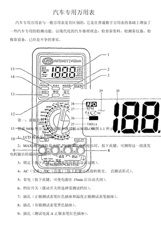 汽车专用万用表