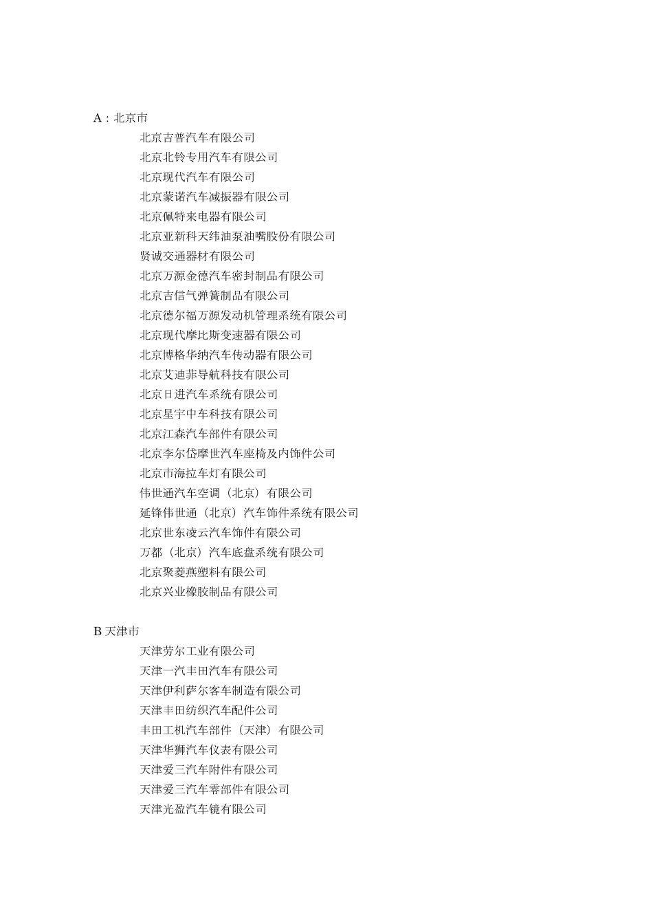汽车主机厂及供应商名称_第1页