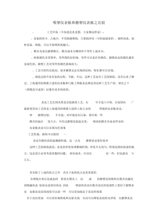 汽车仪表板工艺