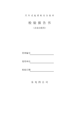 汽车吊自检报告书