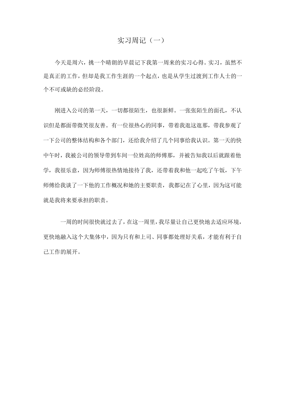汽车实习周记2012_第1页