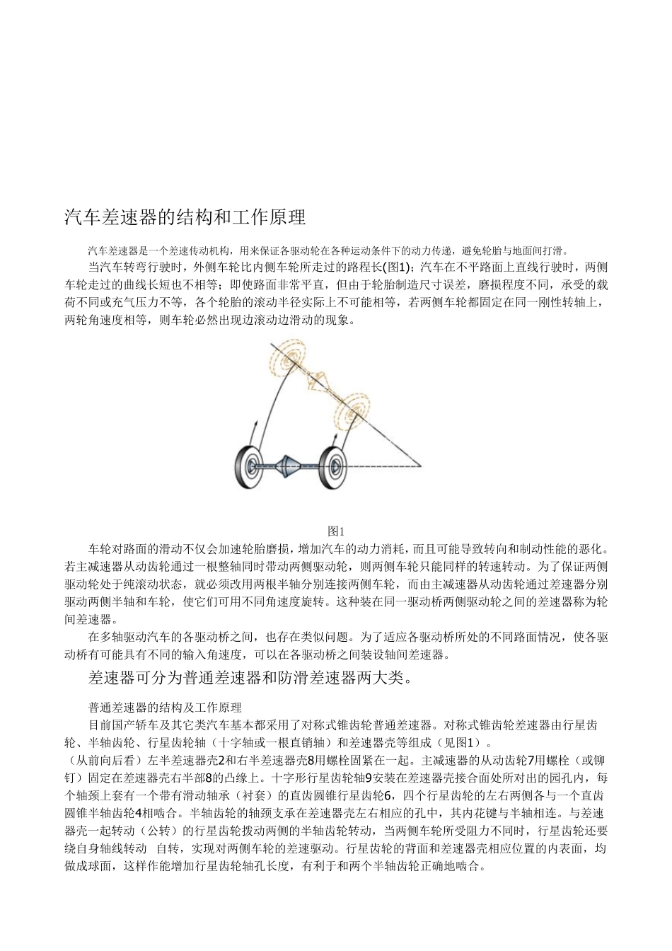 汽车差速器的结构的原理_第1页