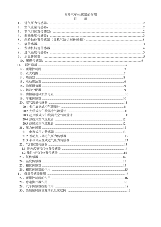 汽车常见传感器工作原理及检测