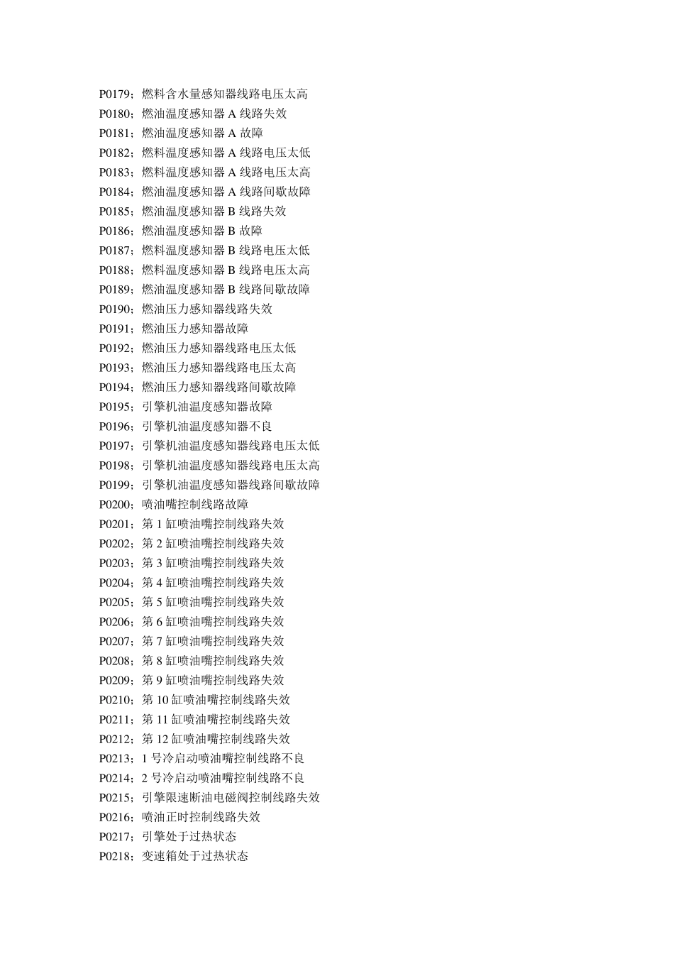 汽车故障代码表_第3页