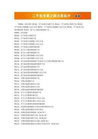 汽车故障代码表