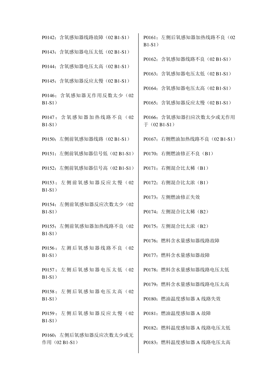 汽车故障码大全_第2页