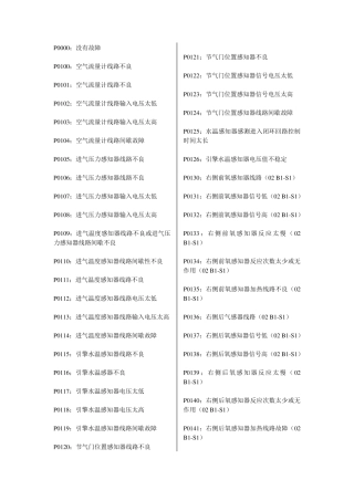 汽车故障码大全