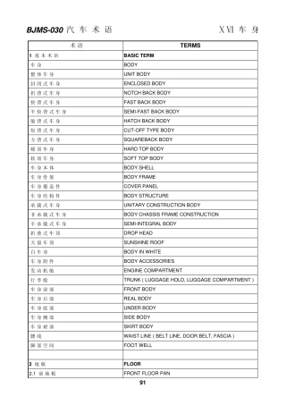 汽车术语_中英对照表