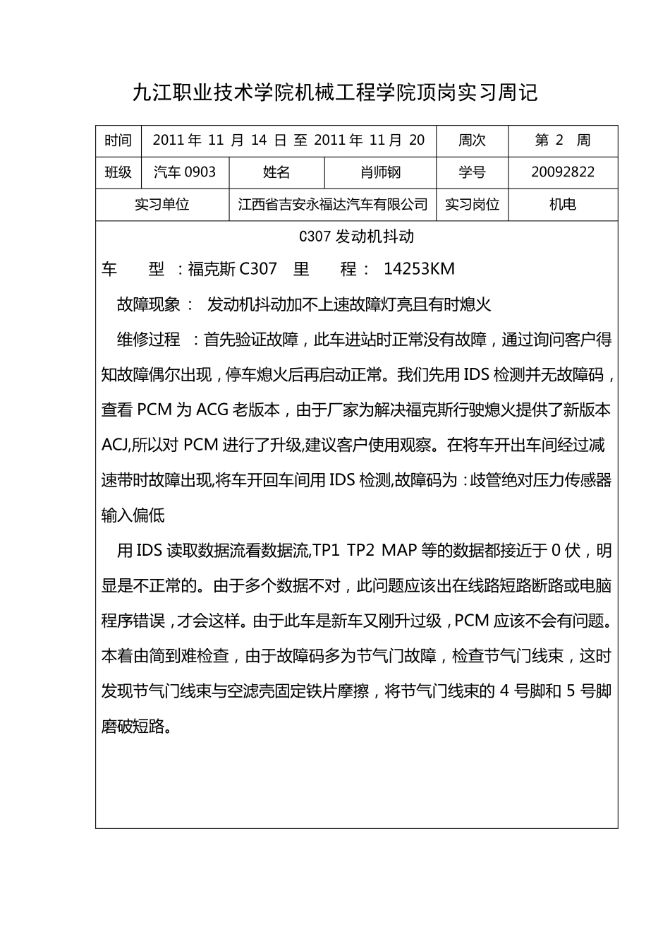 汽车检测与维修专业——实习周记(24篇)_第2页