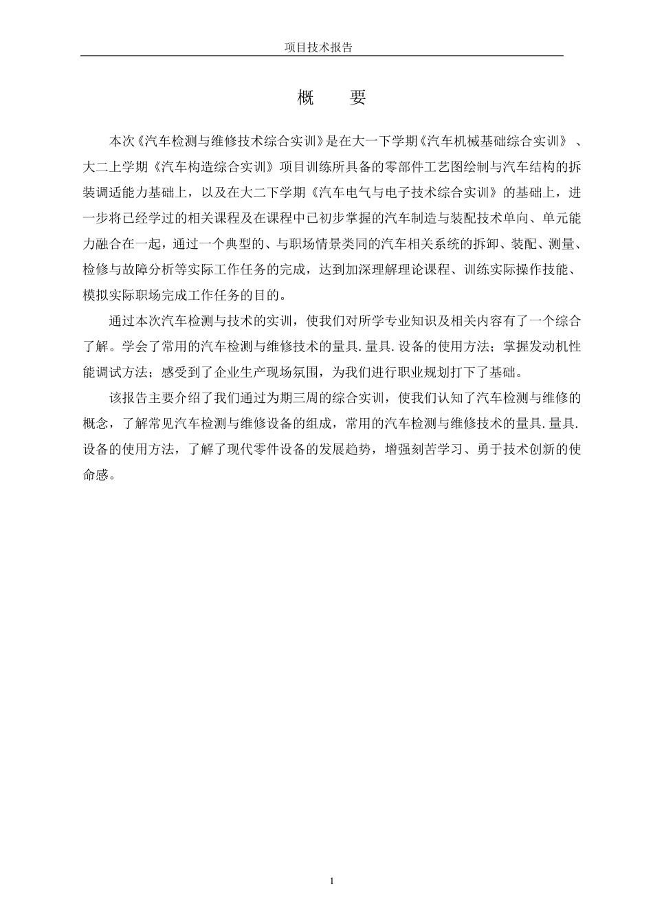 汽车检测与维修技术实训项目报告_第2页