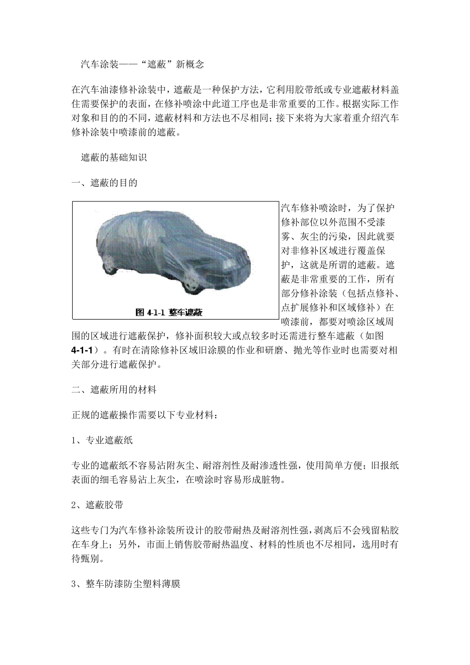 汽车涂装车身遮蔽工艺_第1页