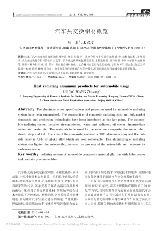 汽车热交换铝材概览