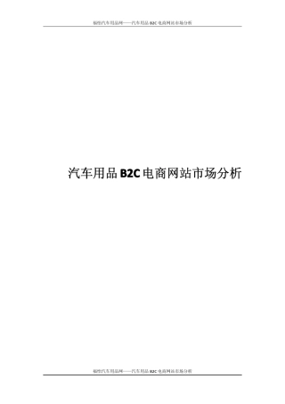 汽车用品B2C电商网站市场分析