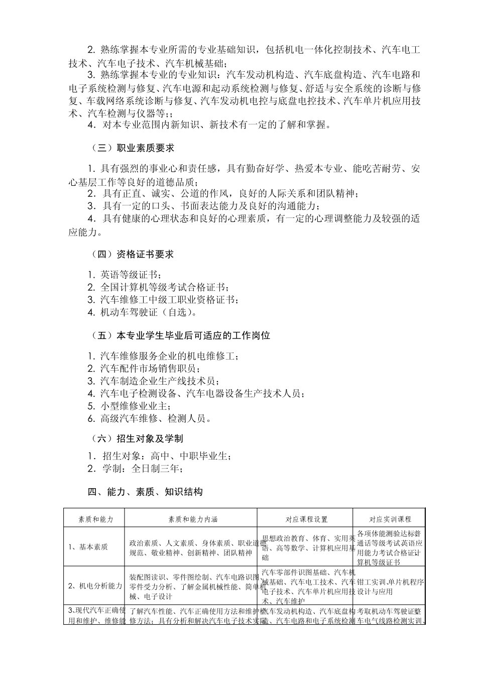 汽车电子技术教学计划_第2页