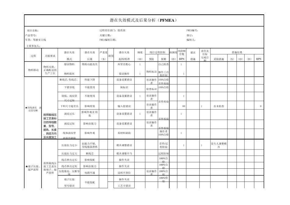 汽车线束DFMEA过程失效模式_第2页