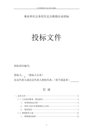 汽车维修服务方案(技术)