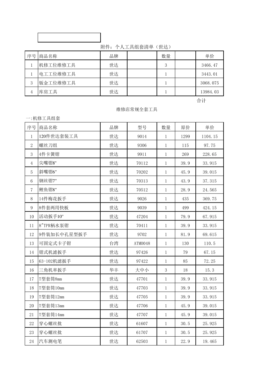 汽车维修设备价格清单_第3页