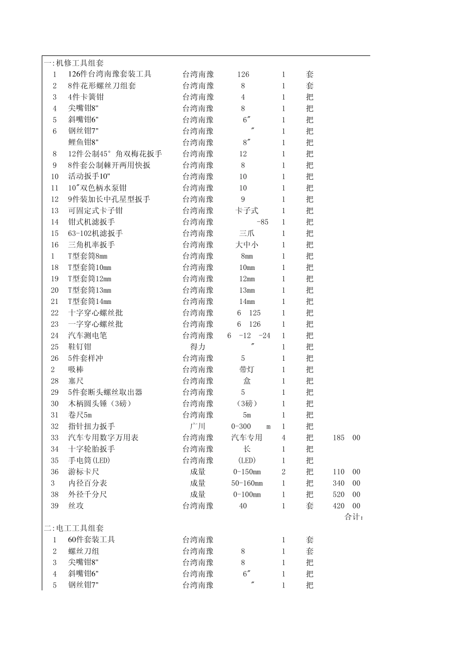 汽车维修设备配置价格清单(高档)_第3页