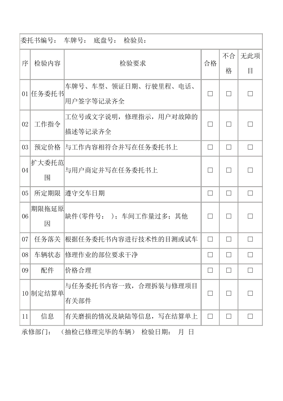 汽车维修质量记录_第3页