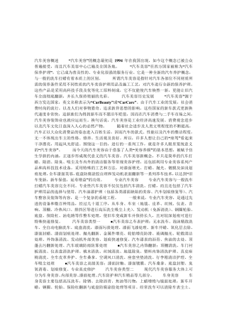 汽车美容业发展史