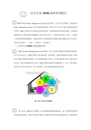汽车行业DMS系统管理模式1
