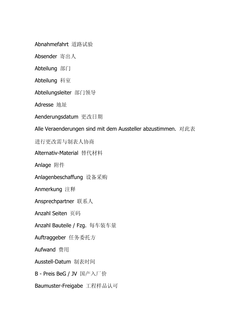 汽车行业德语词汇_第1页