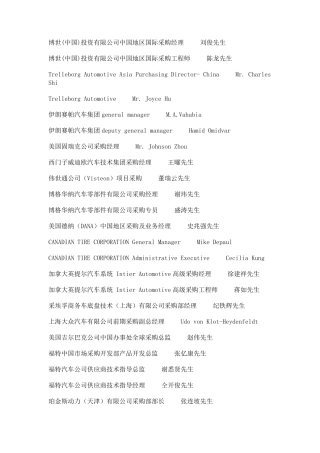 汽车行业采购经理