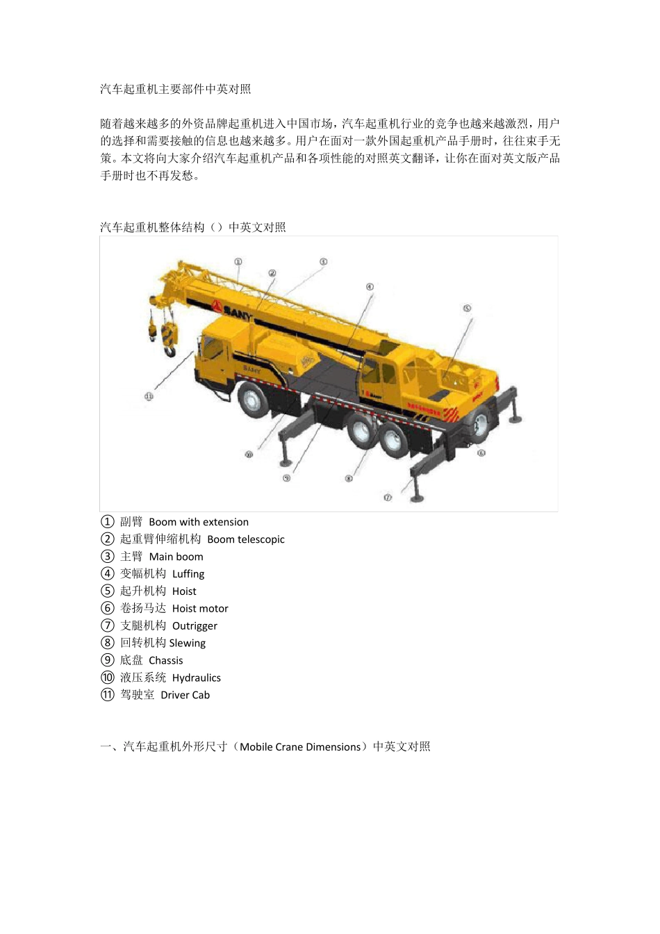 汽车起重机主要部件中英文对照_第1页