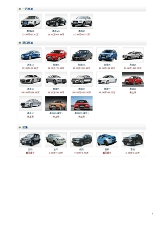 汽车超级大全(品牌带图片和报价)