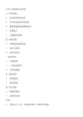 汽车车身用胶