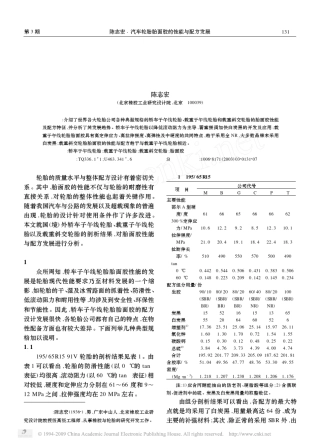 汽车轮胎胎面胶的性能与配方发展