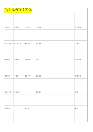 汽车道路标志大全(附图)