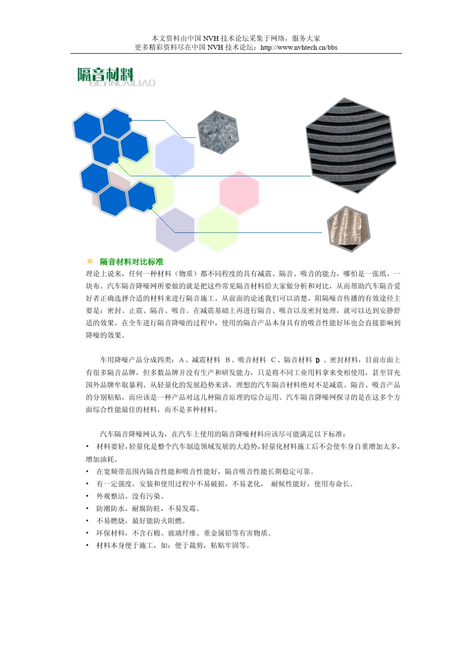 汽车隔音材料详细资料_第1页