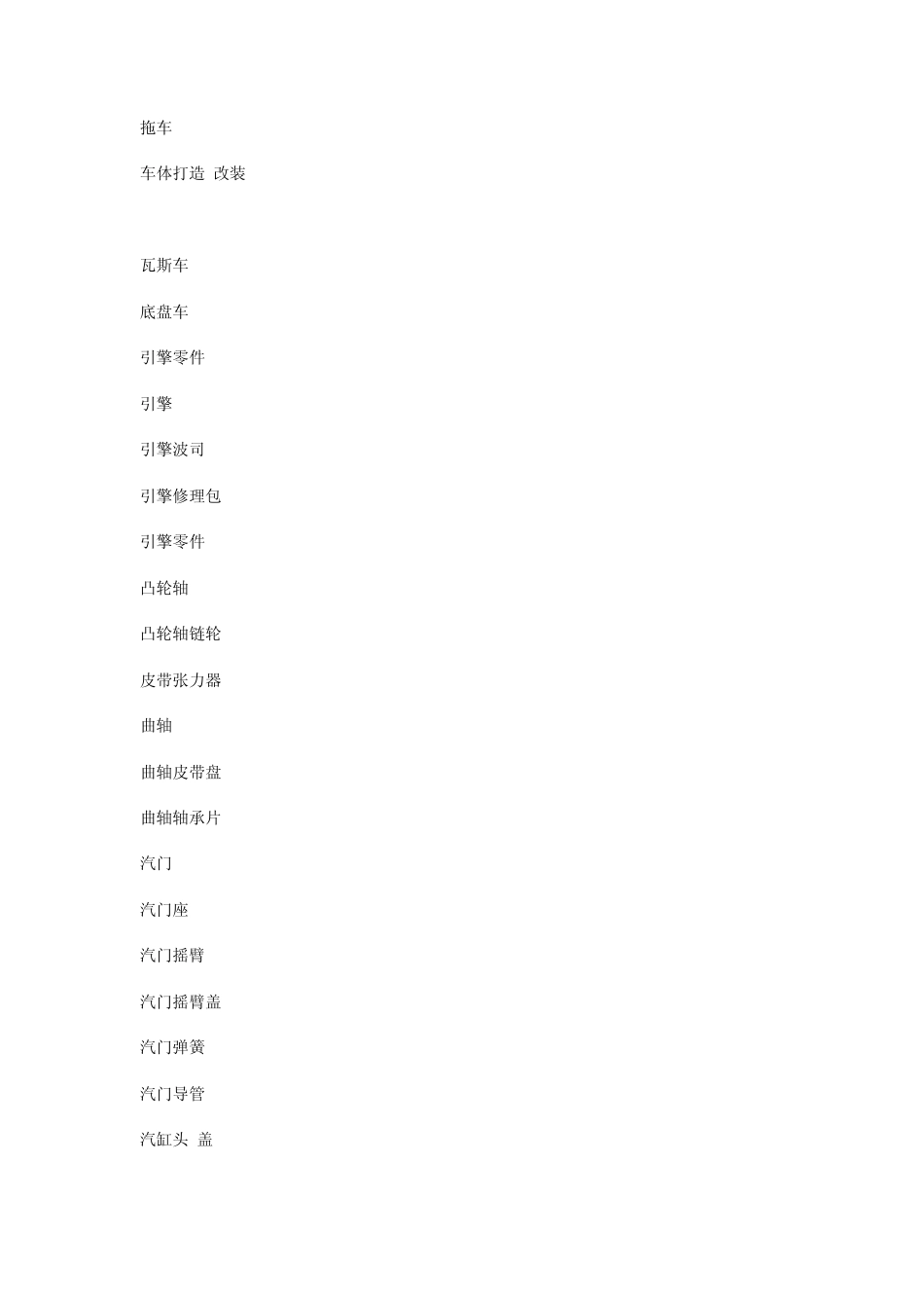 汽车零件中英文对照表_第2页