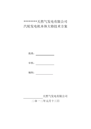汽轮发电机大修技术方案