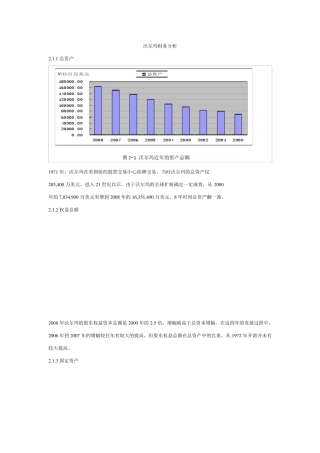 沃尔玛财务分析
