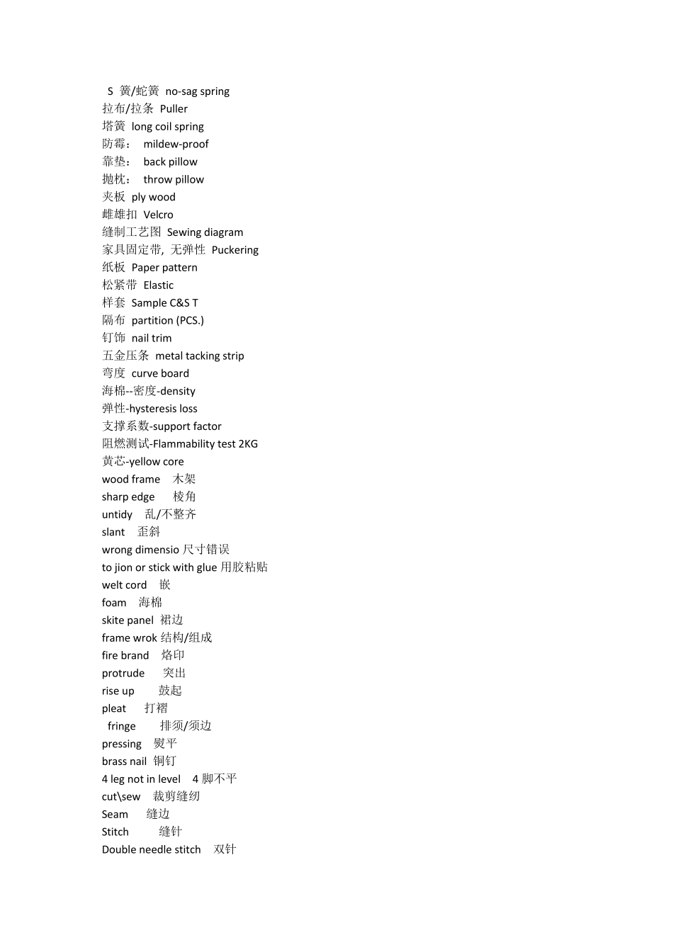 沙发常用英语词汇_第3页